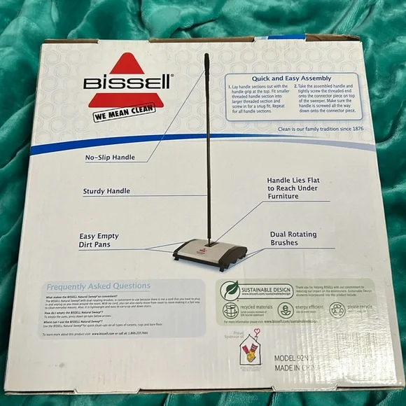 Natural Sweep® Carpet & Floor Manual Sweeper new in box - Picture 3 of 4